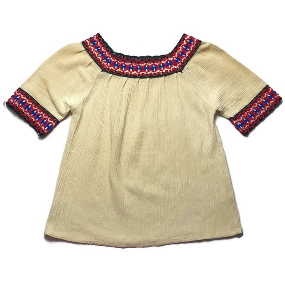 Vintage Tops - Vintage BETYK Festival Boho Cotton Peasant Blouse